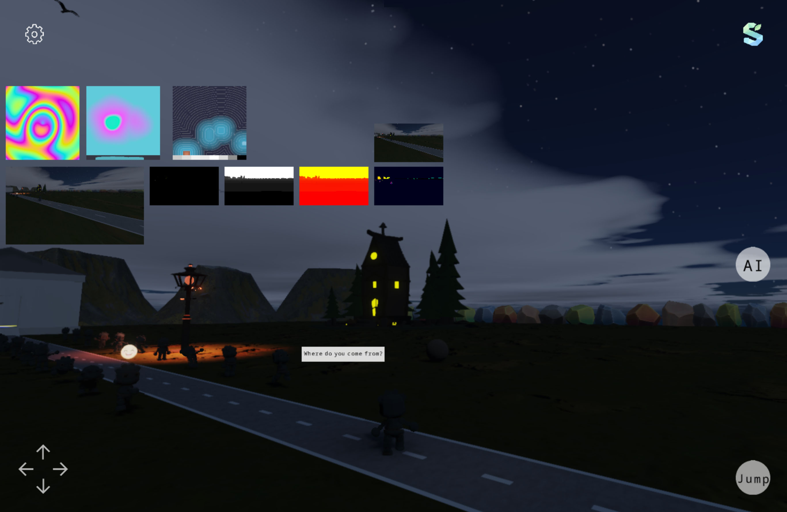 Debug mode showing intermediate render targets